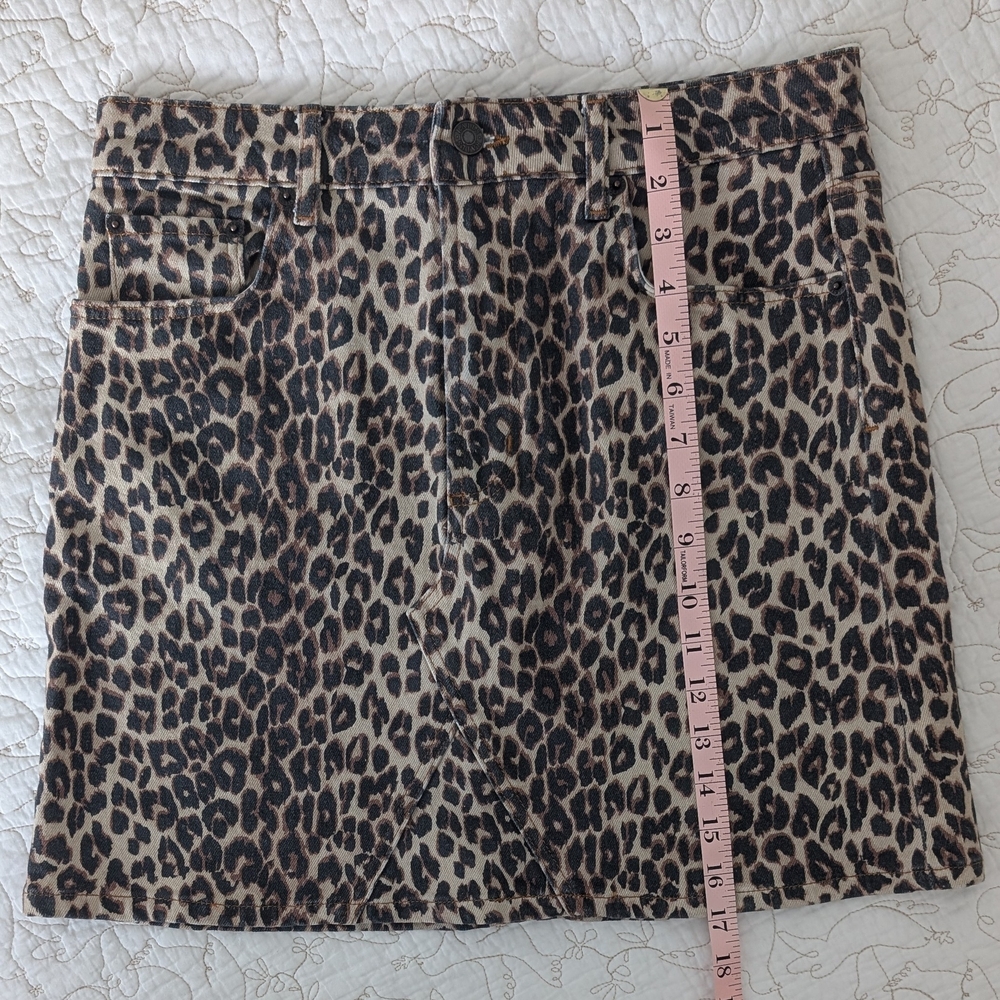 Rails Leopard-Print Denim Mini Skirt Size 28 ๐ - Picture 8 of 9